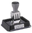 The N90 heavy duty 8-year date stamp offers heavy duty metal construction. This stamp sits in an ink base and is designed for repetitive impressions. Multi color combination options available. Use Xstamper Refill Ink only.
